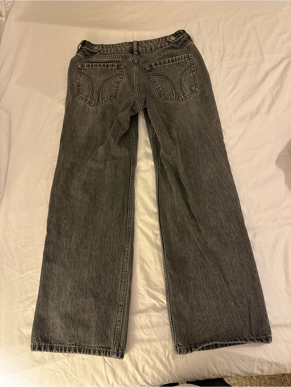 Hollister Washed Gray/Black Relaxed Jeans